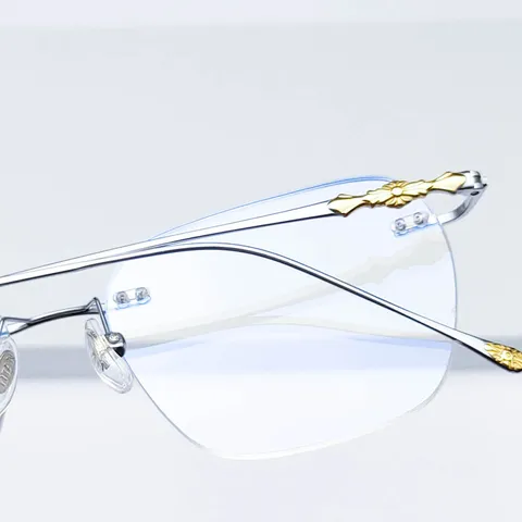 Monture de Lunettes Sans Monture en Titane Pur Hommes Femmes Lunettes Optiques Taille Diamant Designer Vintage Monture Métal