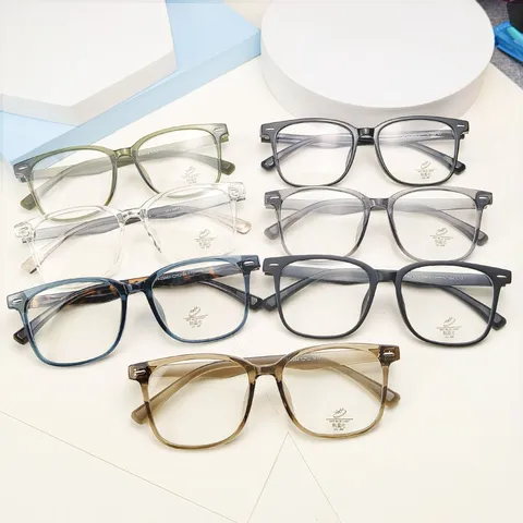 Unisex Retro TR90 Optical Glasses Frame Large Square Anti Blue Light Eyewear Clear Fashion Myopia Spectacles Frame