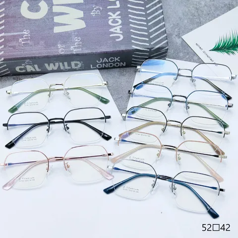 Retro Polygon Metal Optical Glasses Frame Unisex Half Frame Anti Blue Light Myopia Clear Eyeglasses Frame