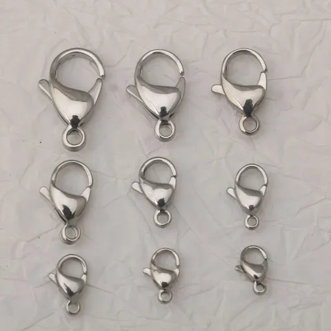Chiusura a Moschettone in Acciaio Inossidabile Lucido Accessori per Gioielli Fai da Te per Collana Bracciale Portachiavi