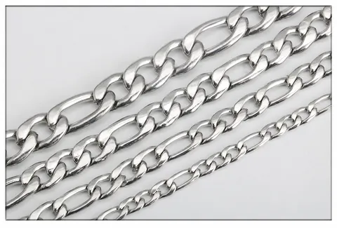 Stainless Steel Figaro Chain Bulk Uncut Link Chain For DIY Jewelry Making Mens Womens Necklace Luggage Chain Roll Craft Supplies