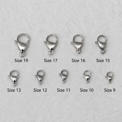 Chiusura a Moschettone in Acciaio Inossidabile Lucido Accessori per Gioielli Fai da Te per Collana Bracciale Portachiavi