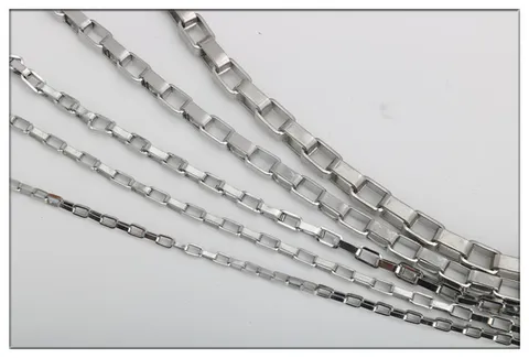 Edelstahl Boxkette Venedigkette Für Halskette Anhänger DIY Schmuckherstellung Taschenzubehör Damen Herren Silberfarben Gliederkette