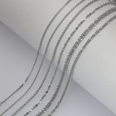 Catena Fai-da-te in Acciaio Inossidabile Minimalista per Creazione Gioielli Catena a Maglie O-Chain Tonalità Argento Accessori Semilavorati per Collana Bracciale