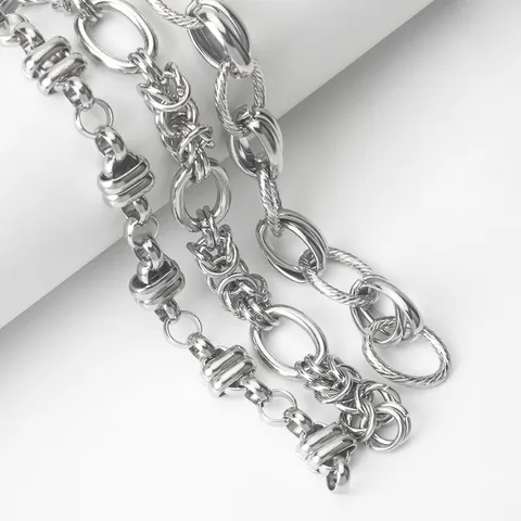 Handgefertigte Edelstahl DIY Kettenglieder Halbzeug O-Kette Twist Webkette Für Tasche Armband Schmuck Herstellung Zubehör