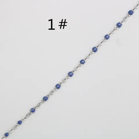 Stainless Steel DIY Drip Oil Satellite Chain With Colorful Beads For Jewelry Making Necklace Bracelet Glasses Chain Replacement
