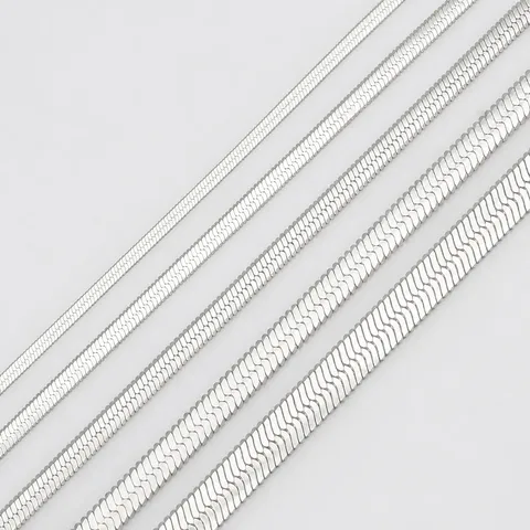 Stainless Steel Flat Snake Chain For Jewelry Making Titanium Steel Blade Link Semi Finished DIY Necklace Accessories For Women Men