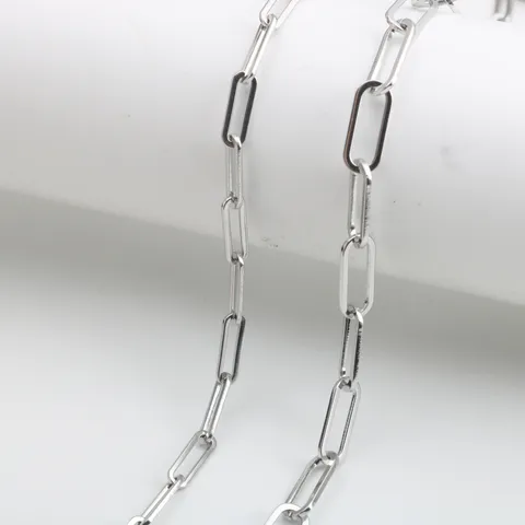 Edelstahl Büroklammerkette Für Schmuckherstellung DIY Kreuzkette Lange O-Kette Halskette Zubehör Für Damen Herren Polierte Metallkette Für Handwerk