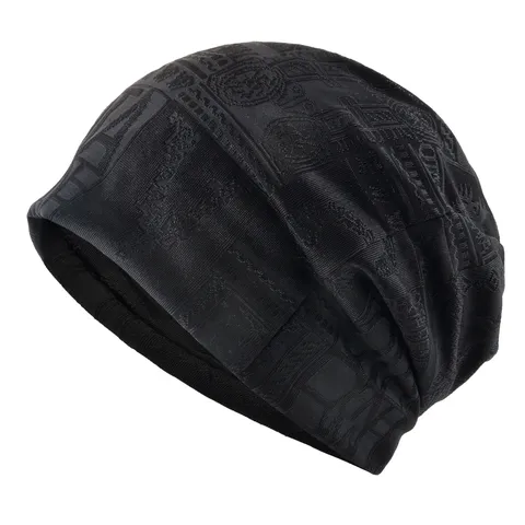Bonnet Beanie en Tricot Léger et Respirant pour Hommes Été Slouchy Skull Cap Casual Couvre-Chef d'Extérieur Avec Motif de Lettres