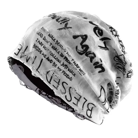 Unisexe Décontracté Mélange de Coton Bonnet Chapeau Impression de Lettres Slouchy Skull Cap Printemps Automne Fin Respirant