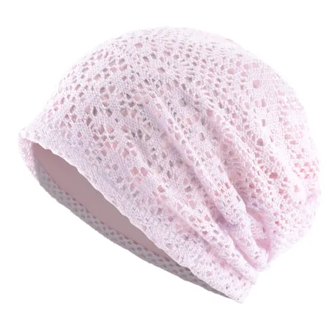 Chapeau Beanie Décontracté d'Été pour Femmes Respirant Découpé Bonnet en Tricot Souple Accessoires de Coiffure de Mode Quotidienne Légers