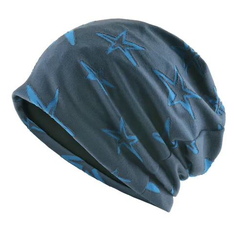 Bonnet Beanie Tricoté Chaud d'Hiver Unisexe Motif Étoile à Cinq Branches Chapeau Crâne Décontracté Souple Extensible Turban