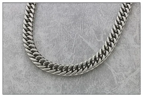 Hip Hop Punk Titanium Steel Curb Chain Necklace For Men Chunky Double Woven Polished Long Heavy Metal Chain Fashion Jewelry Gift