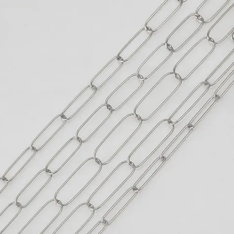 Stainless Steel Interlocking Oval Cross Chain Link For DIY Bracelet Necklace Titanium Steel Paperclip Chain Jewelry Making Accessories