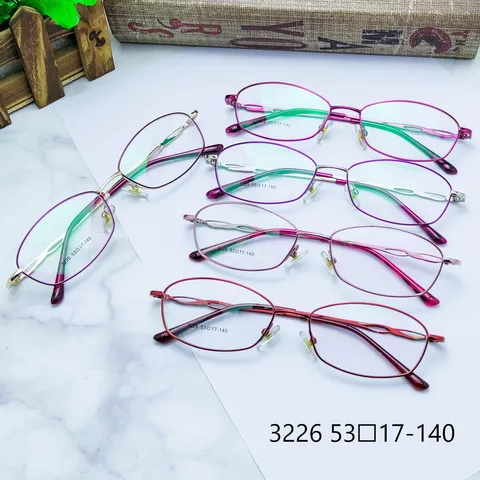 Women's Business Optical Glasses Frame Metal Full Frame Oval Eyewear Clear Lens Fashion Retro Spectacle Frame