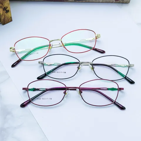 Women Optical Glasses Frame Metal Full Rim Oval Eyeglasses Frame Business Fashion Minimalist Eyewear For Women