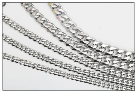 Catena Fai da Te in Acciaio Inossidabile Cuban Link per Collane Bracciali Creazione Gioielli Catena in Acciaio al Titanio Lucido Accessorio per Borse