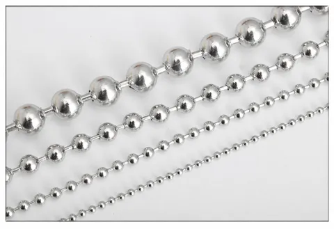 Stainless Steel Bead Ball Chain For Jewelry Making DIY Projects Curtain Pull Chain And Bag Hardware Accessories Metal Round Chain
