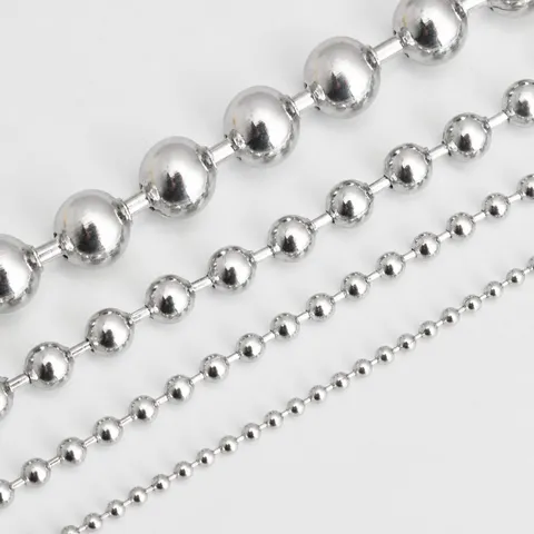 Stainless Steel Bead Ball Chain For Jewelry Making DIY Projects Curtain Pull Chain And Bag Hardware Accessories Metal Round Chain