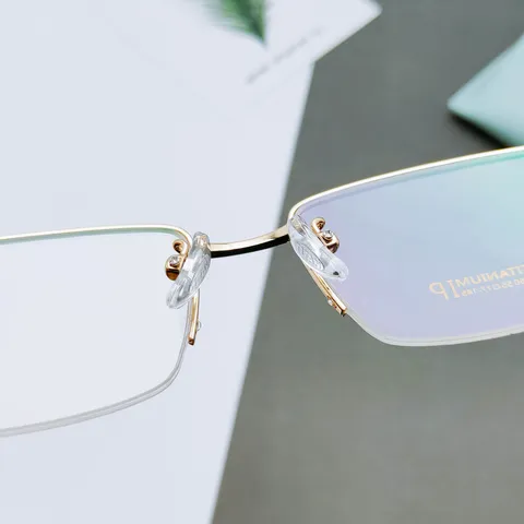 Montatura per Occhiali da Vista Uomo Business Semi Rimless in Titanio Occhiali Leggeri in Metallo