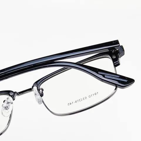 Men's TR90 Metal Semi-Rimless Optical Glasses Frame Anti-Blue Light Retro Business Prescription Eyewear