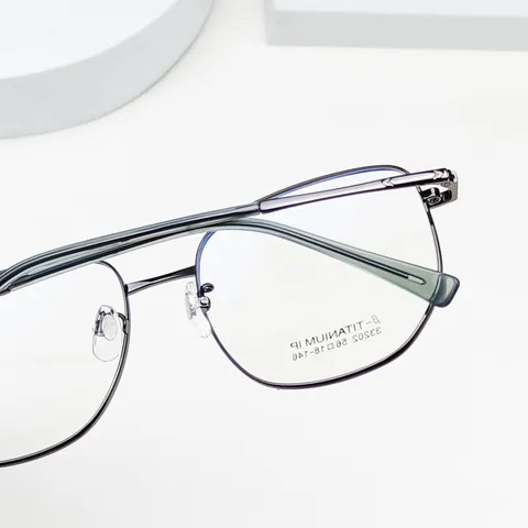 Vintage Polygon Titanium Alloy Optical Glasses Frame Big Face Anti-Blue Light Men Women Eyewear