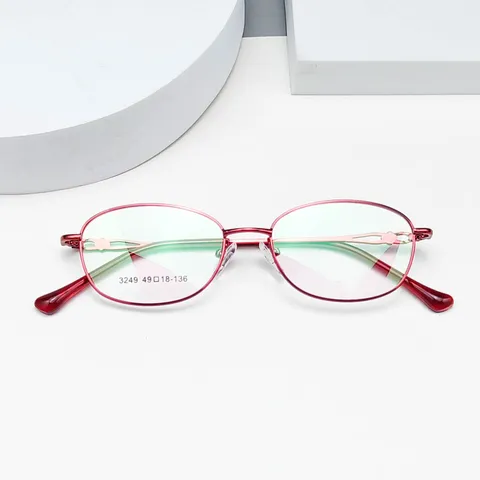 Women's Business Optical Glasses Frame Lightweight Metal Oval Eyeglass Frame For Prescription Lenses Daily Wear Fashion Eyewear