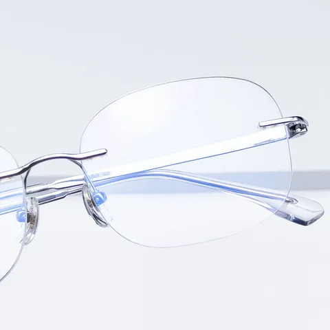 Monture de Lunettes Sans Monture en Titane Pur Grande Lunette en Métal Taille Diamant Unisexe Lunettes Optiques