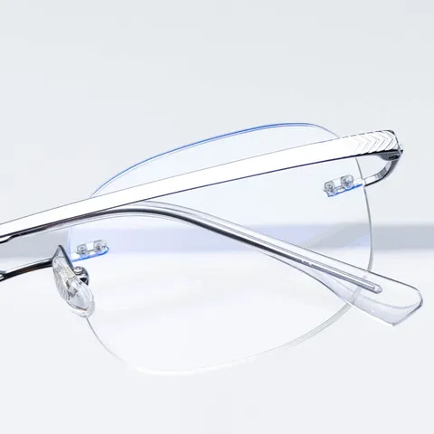 Monture de Lunettes Sans Monture en Titane Pur Grande Lunette en Métal Taille Diamant Unisexe Lunettes Optiques