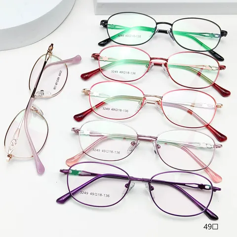 Women's Business Optical Glasses Frame Lightweight Metal Oval Eyeglass Frame For Prescription Lenses Daily Wear Fashion Eyewear