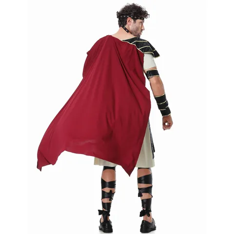 Costume de Guerrier Spartiate Romain Antique Médiéval Uniforme de Gladiateur Tenue de Cosplay pour Fête d'Halloween Ensemble Cape et Armure de Guerrier Homme