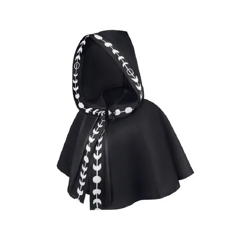 Halloween Gothic Medieval Hooded Cloak And Headgear Women's Moon Phase Printed Polyester Punk Witch Cosplay Costume