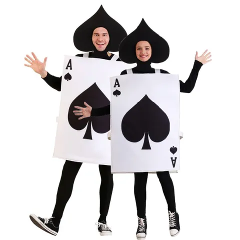 Halloween Ace Of Spades Poker Card Costume Funny Jumpsuit For Men Women Party Stage Performance Cosplay Outfit