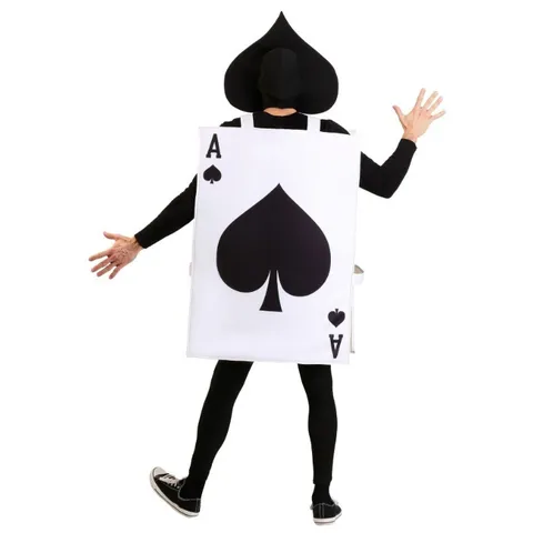 Halloween Ace Of Spades Poker Card Costume Funny Jumpsuit For Men Women Party Stage Performance Cosplay Outfit