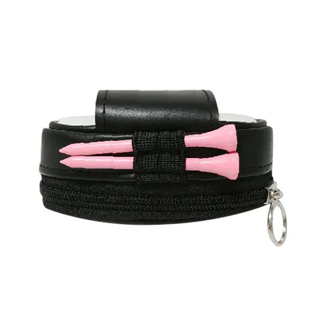 Korean Woven PU Leather Golf Ball Waist Bag Portable Sports Pouch With Tee Holder Professional Golf Accessory Organizer For Outdoor Golfing