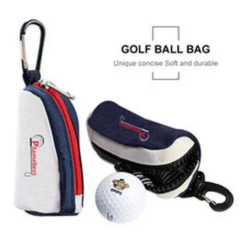 Tragbare Golfballtasche Mini Baumwolle Segeltuchbeutel Mit Karabinerhaken Reißverschluss Golfsportzubehör Hüfttasche