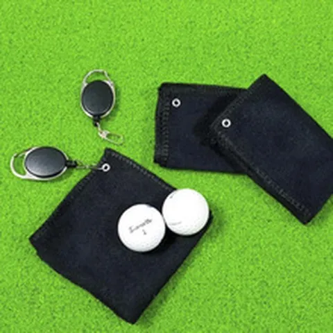 Microfiber Golf Cleaning Towel With Retractable Carabiner Hook Carabiner Quick Dry Sport Towel For Golf Clubs Balls Clean Accessories