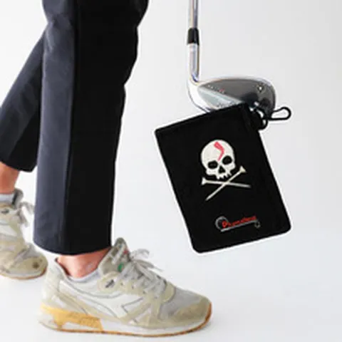 Asciugamano da Golf Magnetico Con Ricamo a Teschio Panno per la Pulizia delle Mazze da Golf in Poliestere Accessori da Golf