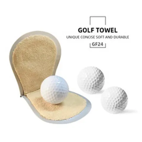 Portable Golf Ball Cleaner Pouch Microfiber Golf Cleaning Towel With Clip PU Leather Square Club Wipe Pockets Washer Sport Accessory
