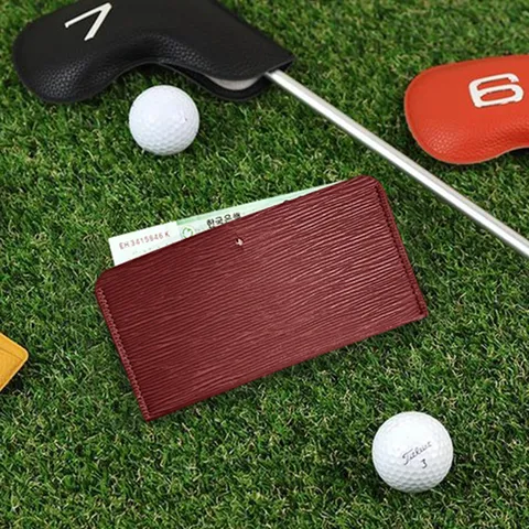 Ultradünne PU-Leder Geldklammer Zahnstocher Strukturmuster Schlanke Geldbörse Tragbare Outdoor Golf Kartenhalter Minimalistisch Kleingeldbeutel