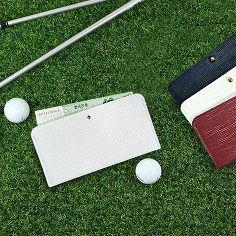 Ultradünne PU-Leder Geldklammer Zahnstocher Strukturmuster Schlanke Geldbörse Tragbare Outdoor Golf Kartenhalter Minimalistisch Kleingeldbeutel