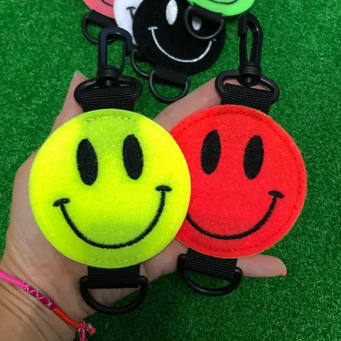 Koreaanse Stijl Smiley Gezicht Golf Handschoenhouder Met Klittenband Gesp Nylon Taille Hangen Golf Accessoires Voor Handdoeken Handschoenen