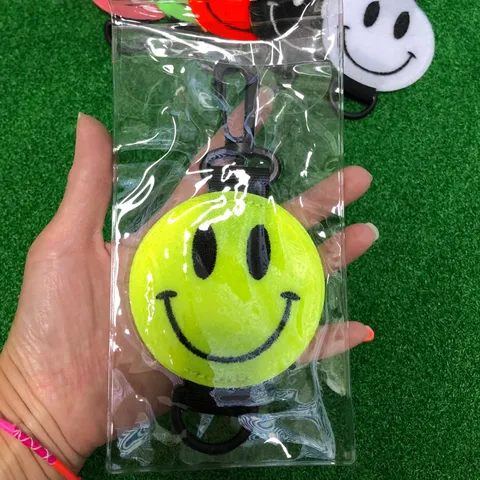 Koreaanse Stijl Smiley Gezicht Golf Handschoenhouder Met Klittenband Gesp Nylon Taille Hangen Golf Accessoires Voor Handdoeken Handschoenen