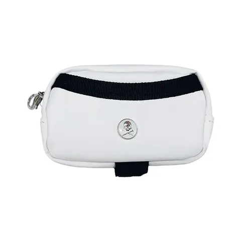 Draagbare PU Lederen Golfbal Tasje Met Metalen Schedel Embleem Outdoor Golf Accessoires Riem Heuptas Mini Bal Container Koffer Cadeau