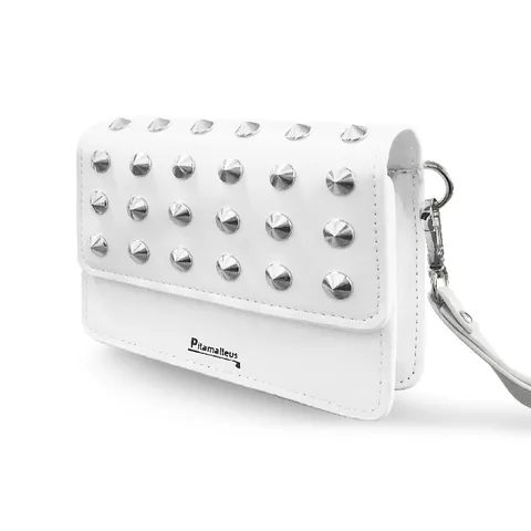 Funda para Telémetro de Golf Riñonera de Cuero Con Remaches Horizontal Cubierta Protectora Bolsa de Almacenamiento Para Deportes Al Aire Libre