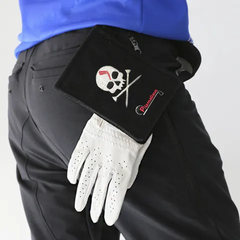 Asciugamano da Golf Magnetico Con Ricamo a Teschio Panno per la Pulizia delle Mazze da Golf in Poliestere Accessori da Golf