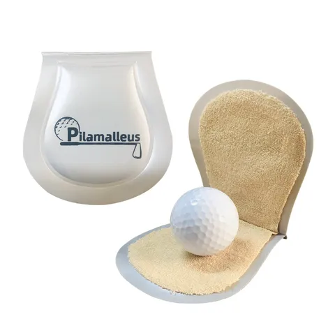 Portable Golf Ball Cleaner Pouch Microfiber Golf Cleaning Towel With Clip PU Leather Square Club Wipe Pockets Washer Sport Accessory