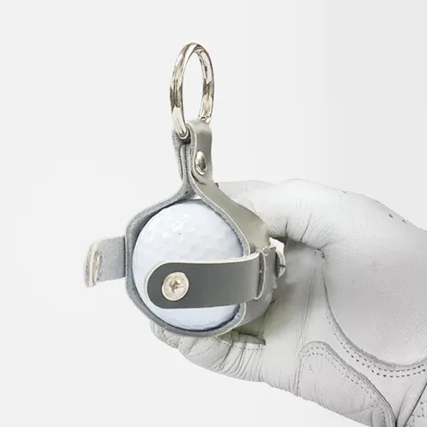 Mini Golfballtasche Aus Vollnarbenleder Tragbare Golfball-Pouch Mit Metall-Schlüsselring-Clip Einzelballhalter Zubehör
