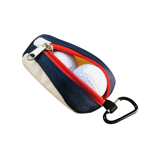 Tragbare Golfballtasche Mini Baumwolle Segeltuchbeutel Mit Karabinerhaken Reißverschluss Golfsportzubehör Hüfttasche