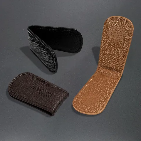 Mini Pinza para Billetes Magnética de Cuero PU Color Sólido Organizador de Efectivo Cartera Delgada de Bolsillo Unisex